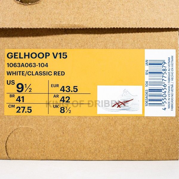 KING OF DRIBBLE Sepatu Volley Asics Gelhoop V15 1063A063-104 Original