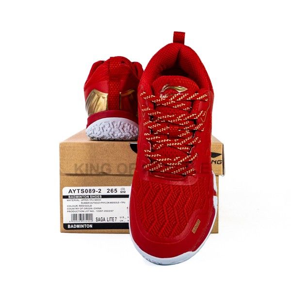 KING OF DRIBBLE Sepatu Badminton/Bulu Tangkis Li-Ning Saga Lite 7 AYTS089-2 Original