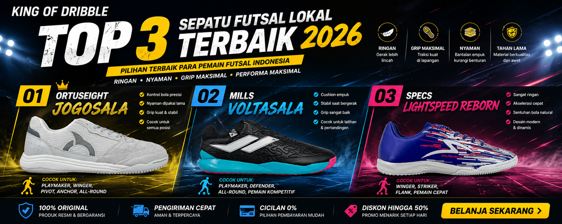 3 Sepatu Futsal Lokal Terbaik 2026, Mana Favoritmu?