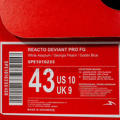 KING OF DRIBBLE Sepatu Bola Specs Reacto Deviant Pro FG 1010235 Original