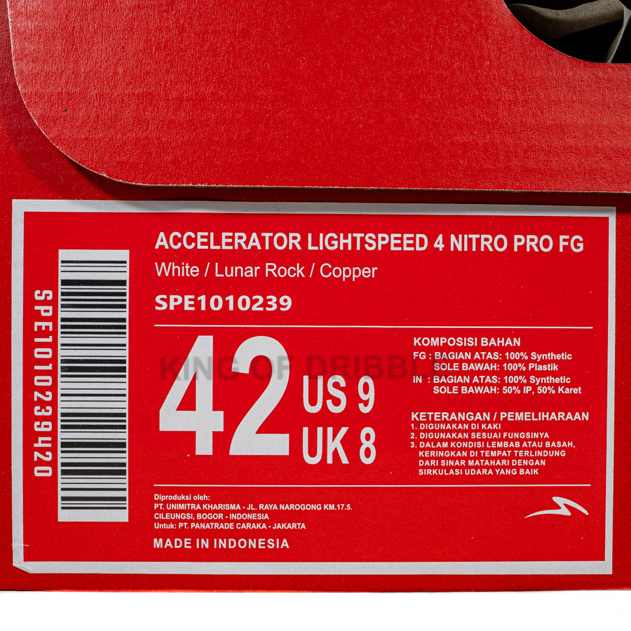 KING OF DRIBBLE Sepatu Bola Specs Accelerator Lightspeed 4 Nitro Pro FG 1010239 Original