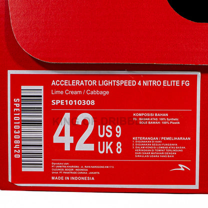 KING OF DRIBBLE Sepatu Bola Specs Accelerator Lightspeed 4 Nitro Elite FG 1010308 Original