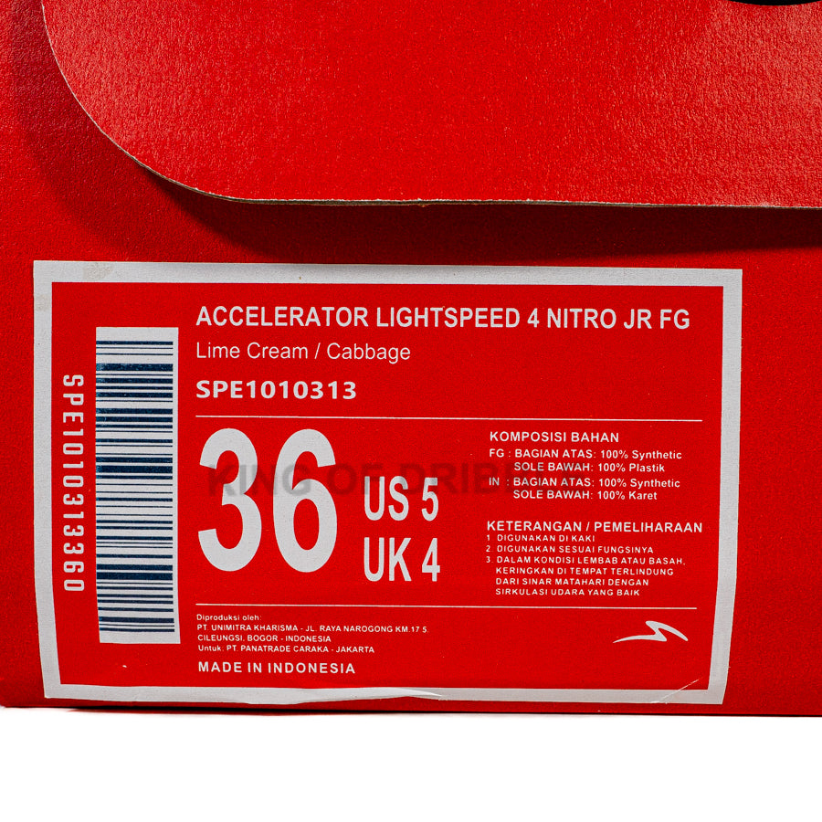 KING OF DRIBBLE Sepatu Bola Anak Specs Accelerator Lightspeed 4 Nitro JR FG 1010313 Original