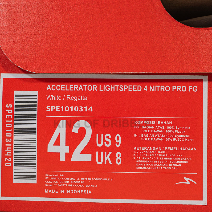 KING OF DRIBBLE Sepatu Bola Specs Accelerator Lightspeed 4 Nitro Pro FG 1010314 Original