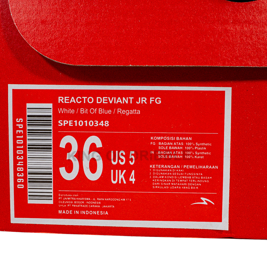 KING OF DRIBBLE Sepatu Bola Anak Specs Reacto Deviant JR FG 1010348 Original