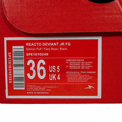 KING OF DRIBBLE Sepatu Bola Anak Specs Reacto Deviant JR FG 1010349 Original