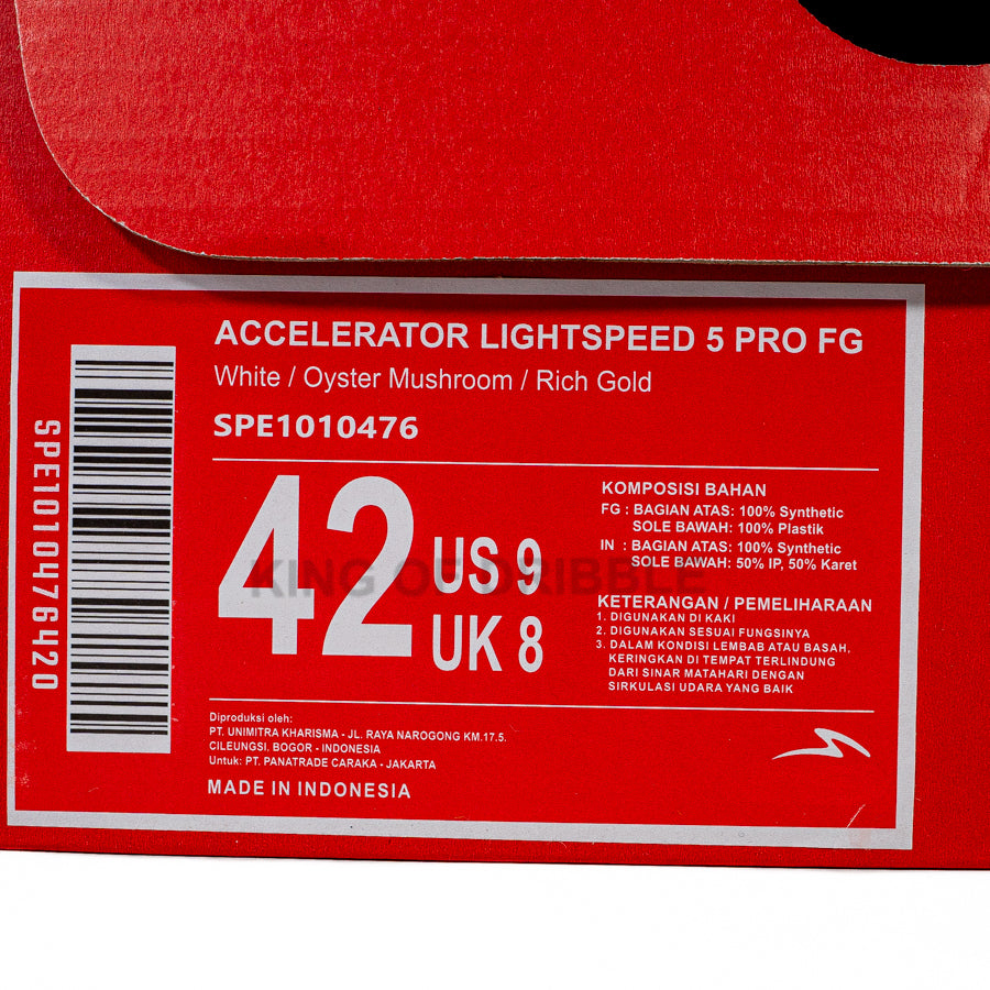 KING OF DRIBBLE Sepatu Bola Specs Accelerator Lightspeed 5 Pro FG 1010476 Original