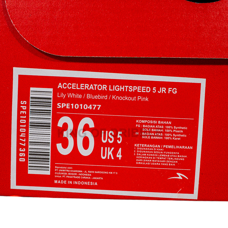 KING OF DRIBBLE Sepatu Bola Anak Specs Accelerator Lightspeed 5 JR FG 1010477 Original