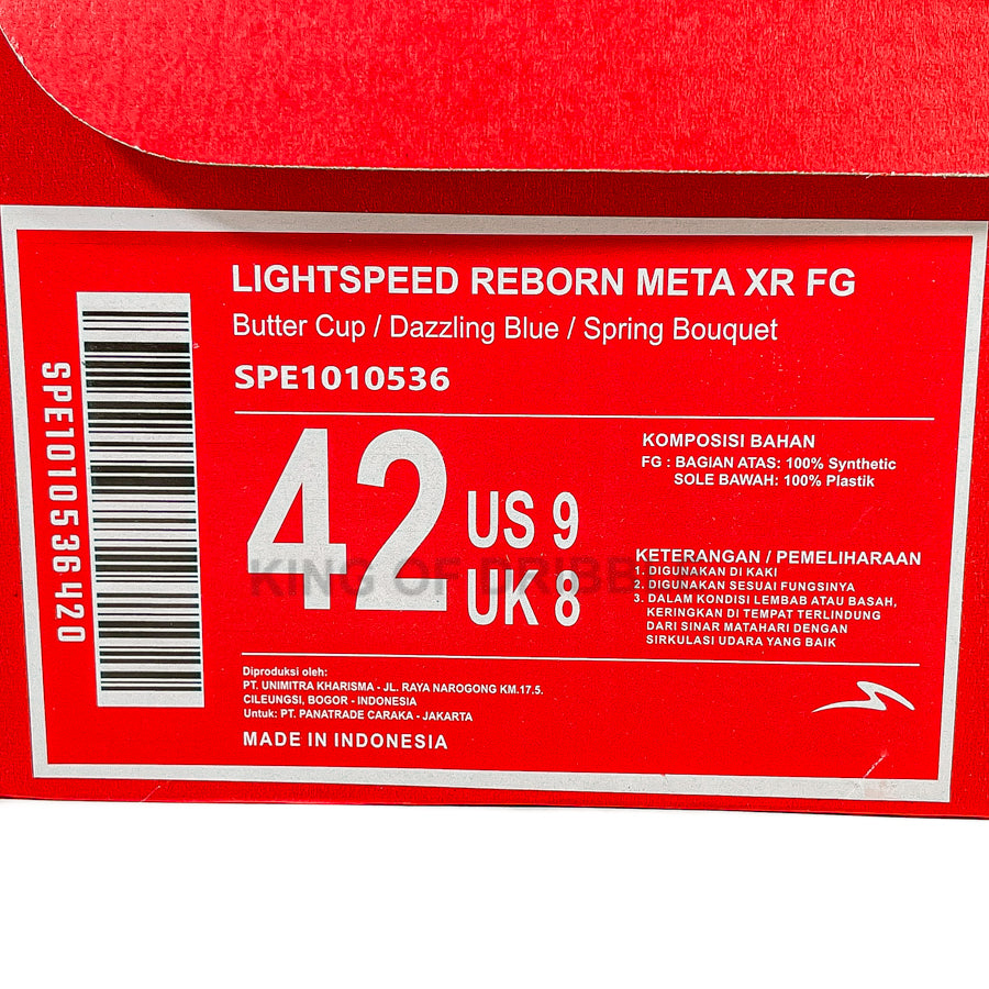 KING OF DRIBBLE Sepatu Bola Specs Lightspeed Reborn Meta XR FG 1010536 Original – World Cup Brazil Edition