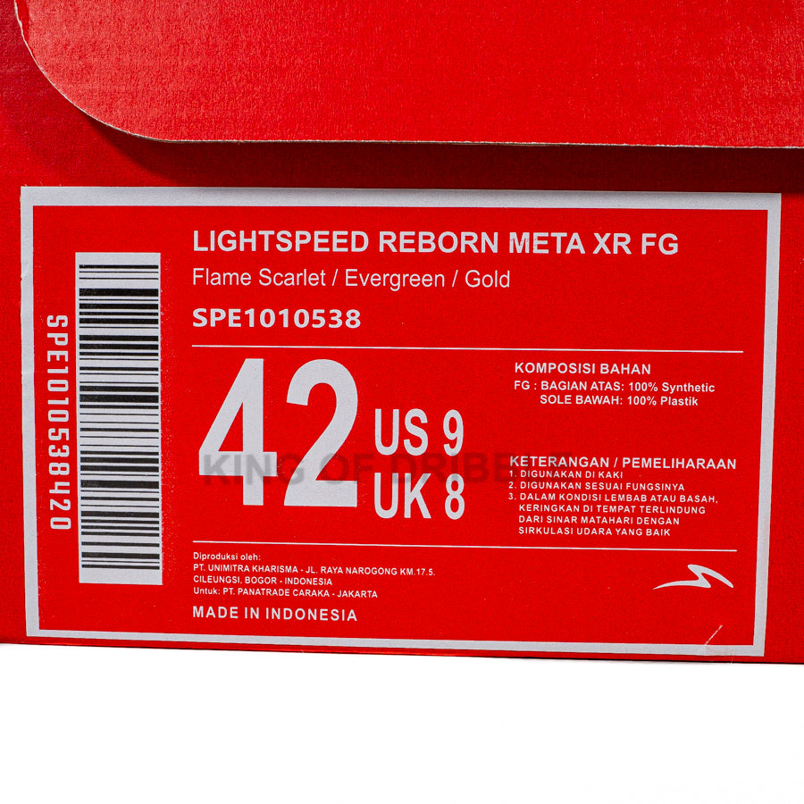 KING OF DRIBBLE Sepatu Bola Specs Lightspeed Reborn Meta XR FG 1010538 Original – World Cup Portugal Edition