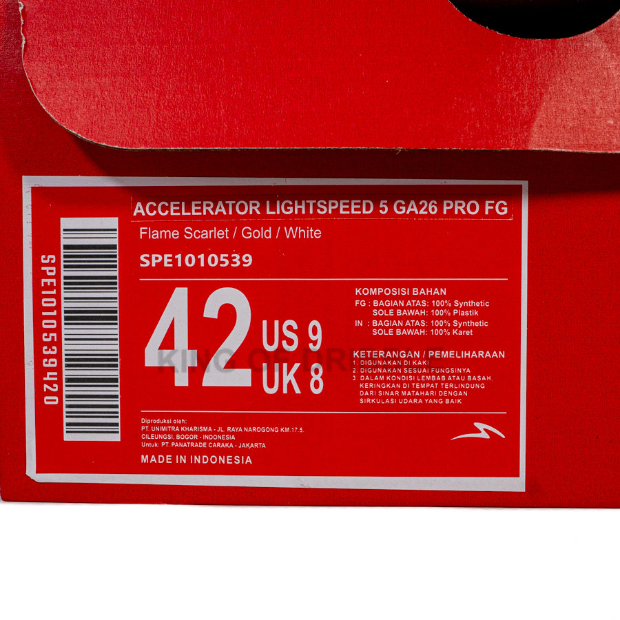 KING OF DRIBBLE Sepatu Bola Specs Accelerator Lightspeed 5 GA26 Pro FG 1010539 Original