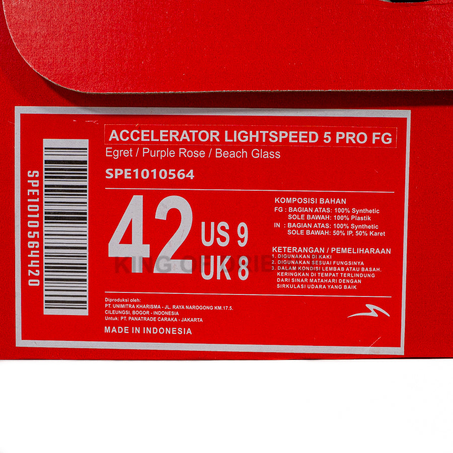 KING OF DRIBBLE Sepatu Bola Specs Accelerator Lightspeed 5 Pro FG 1010564 Original