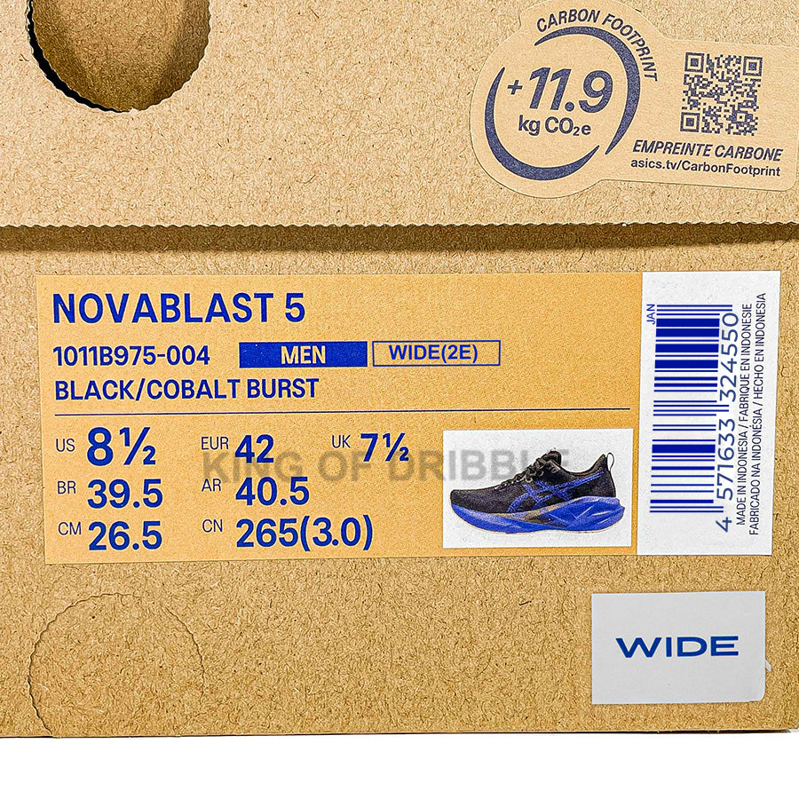 KING OF DRIBBLE Sepatu Running/Lari Asics Novablast 5 Wide 1011B975-004 Original