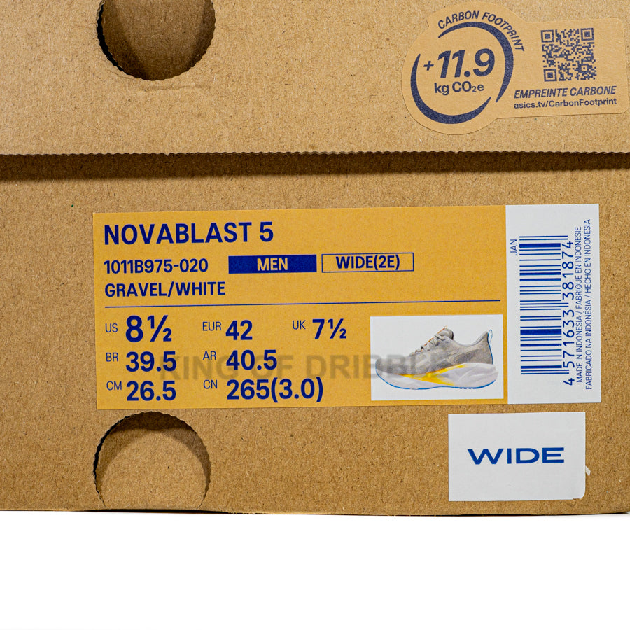 KING OF DRIBBLE Sepatu Running/Lari Asics Novablast 5 Wide 1011B975-020 Original