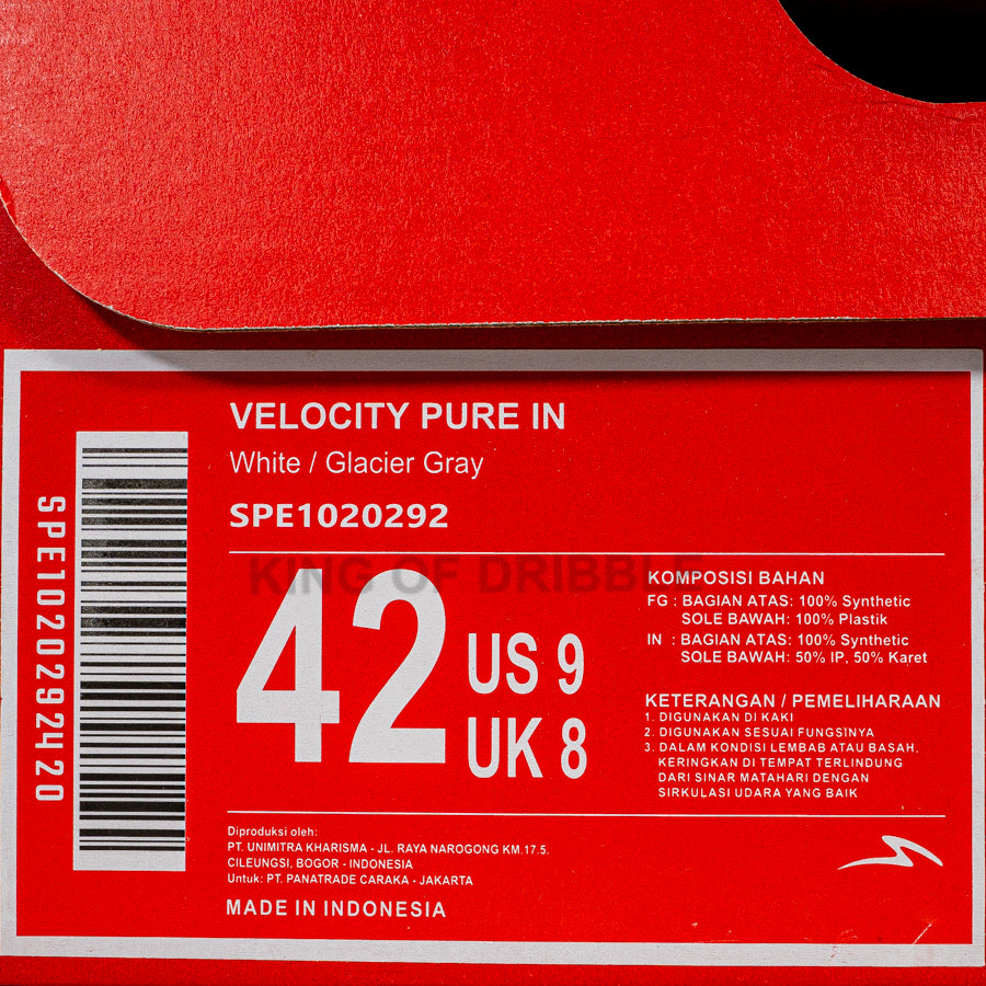 KING OF DRIBBLE Sepatu Futsal Specs Velocity Pure IN 1020292 Original