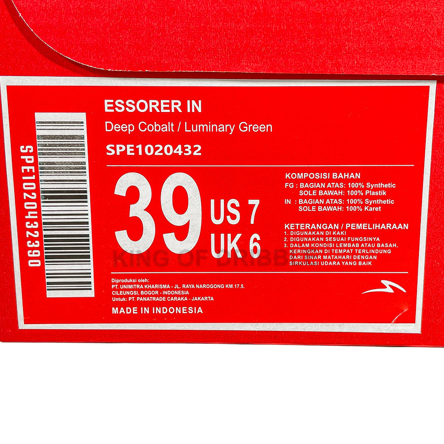 KING OF DRIBBLE Sepatu Futsal Specs Essorer IN 1020432 Original