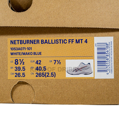 KING OF DRIBBLE Sepatu Volley Asics Netburner Ballistic FF MT 4 1053A071-101 Original