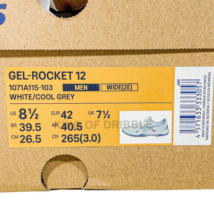 KING OF DRIBBLE Sepatu Voli Asics Gel-Rocket 12 Wide 1071A115-103 Original