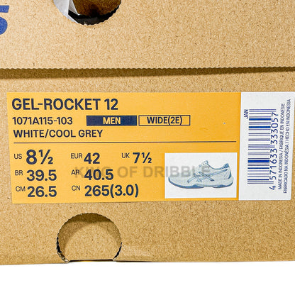 KING OF DRIBBLE Sepatu Voli Asics Gel-Rocket 12 Wide 1071A115-103 Original