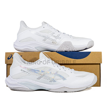 KING OF DRIBBLE Sepatu Badminton/Bulu Tangkis Asics Blade FF 2 1073A089-100 Original