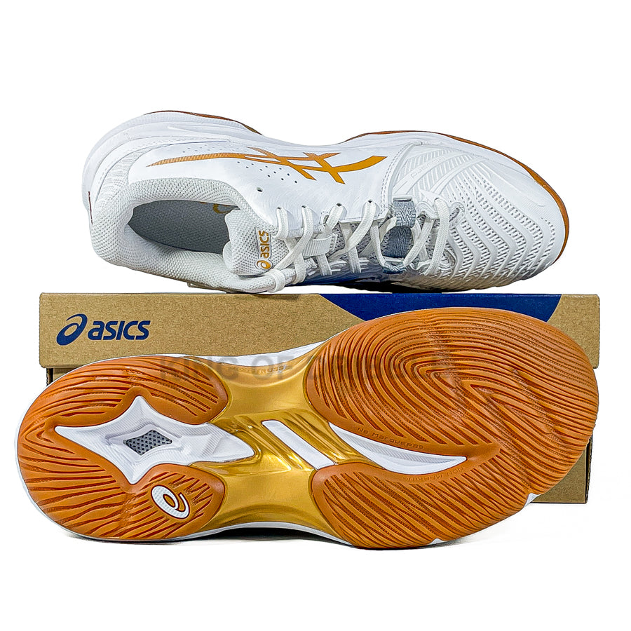 KING OF DRIBBLE Sepatu Badminton/Bulu Tangkis Asics Court Control FF 4 Wide 1073A094-100 Original