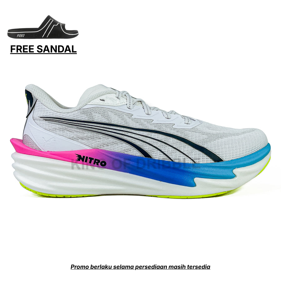 KING OF DRIBBLE Sepatu Running/Lari Puma Deviate Nitro 4 312123-10 Original - Gratis Sandal