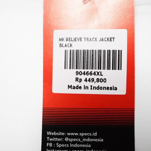 Jaket Specs MK Believe Track Jacket Black 904664 Original BNWT