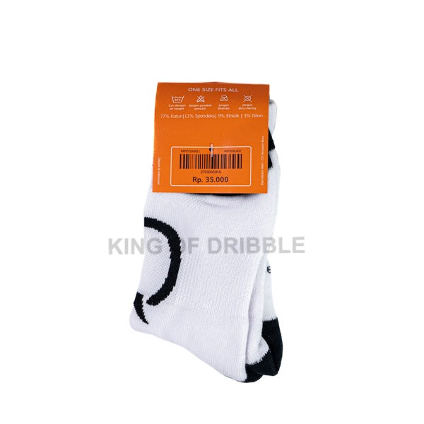 Kaos Kaki Olahraga OrtusEight Rapid Socks L White Black 27030002 Original BNWT