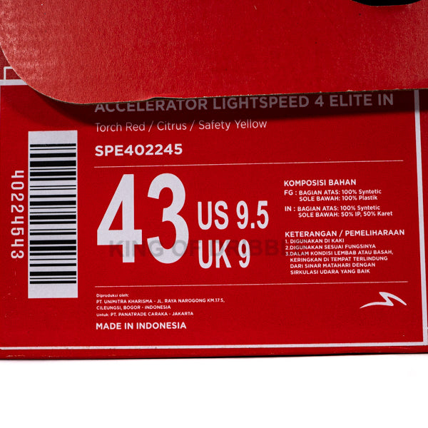 Sepatu Futsal Specs Acc Lightspeed 4 Elite IN 402245 Original BNIB