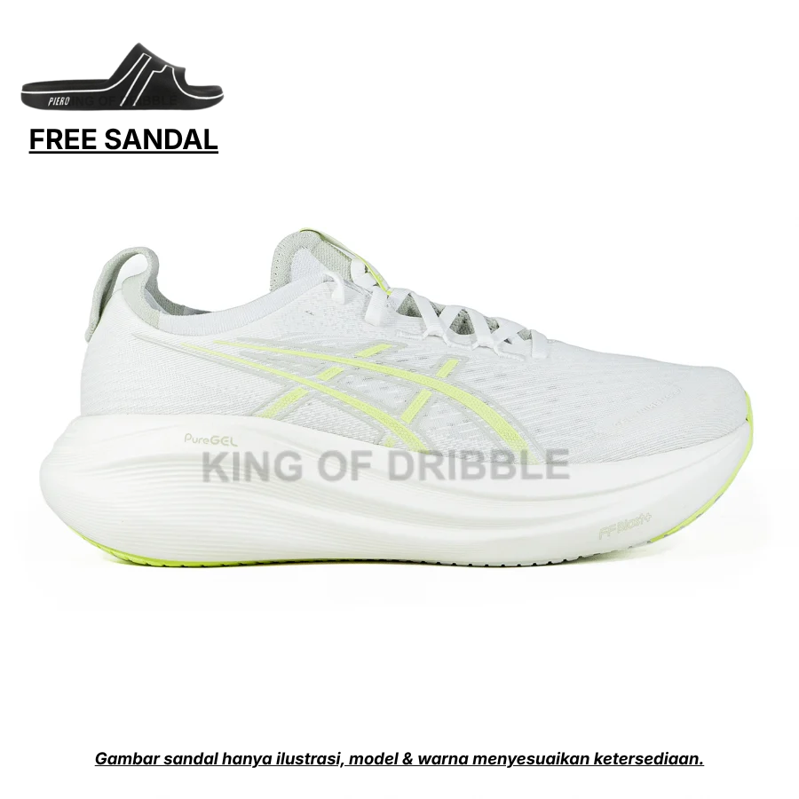 KING OF DRIBBLE Sepatu Running/Lari Asics Gel-Nimbus 27 1011B958-101 Original - Gratis Sandal