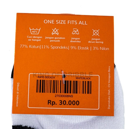 Kaos kaki Ortuseight Rapid Socks A White Black 27030008 Original BNWT