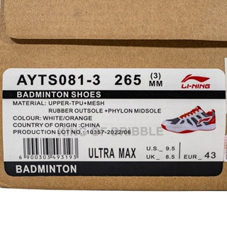 Sepatu Badminton/Bulu Tangkis Li-ning Ultra Max AYTS081-3 Original BNIB
