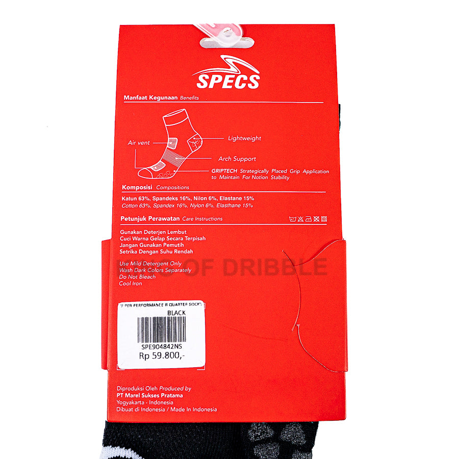 KING OF DRIBBLE Kaos Kaki Specs Viper Performance II Quarter Socks 904842 Original