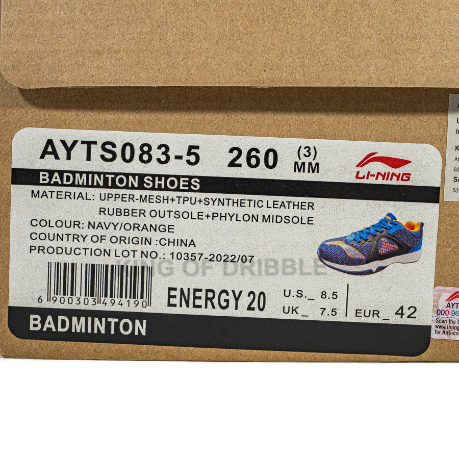 KING OF DRIBBLE Sepatu Badminton/Bulu Tangkis Li-ning Energy 20 AYTS083-5 Original