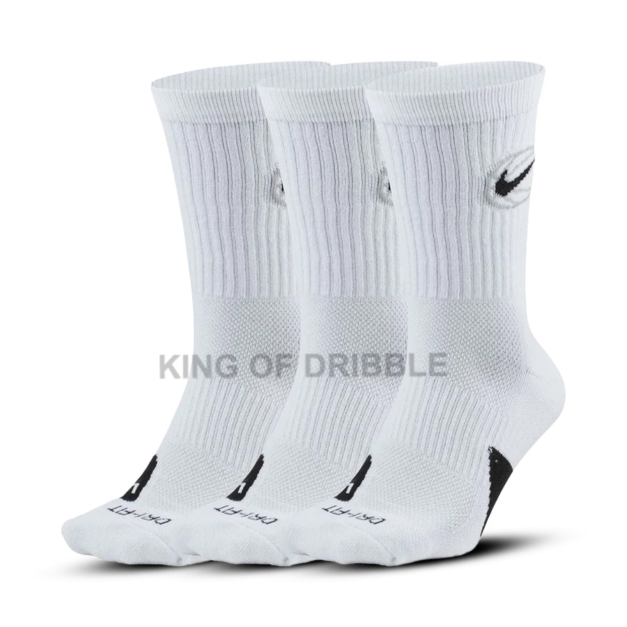 Kaos Kaki Basket Nike Crew Everyday Basketball (3 Pairs) DA2123-100 Original BNWT