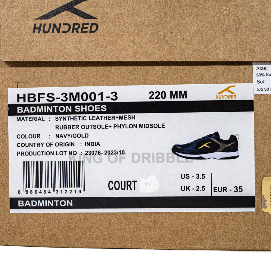 Sepatu Badminton/Bulu Tangkis Anak Hundred Court HBFS-3M001-3 Original BNIB