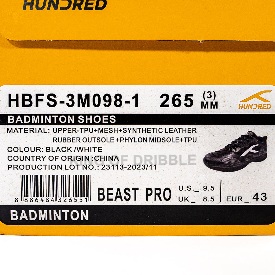 Sepatu Badminton/Bulu Tangkis Hundred Beast Pro HBFS-3M098-1 Original BNIB