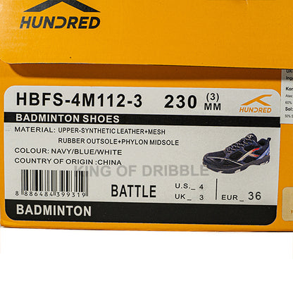 KING OF DRIBBLE Sepatu Badminton/Bulu Tangkis Anak Hundred Battle HBFS-4M112-3 Original