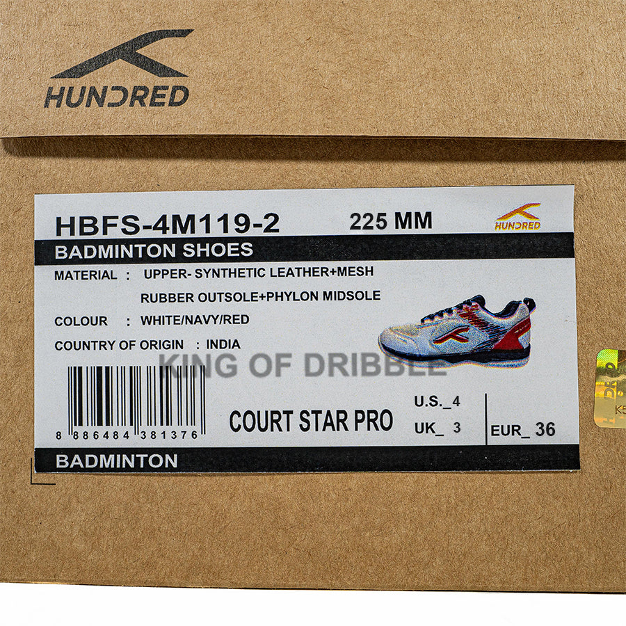 KING OF DRIBBLE Sepatu Badminton/Bulu Tangkis Anak Hundred Court Star Pro HBFS-4M119-2 Original