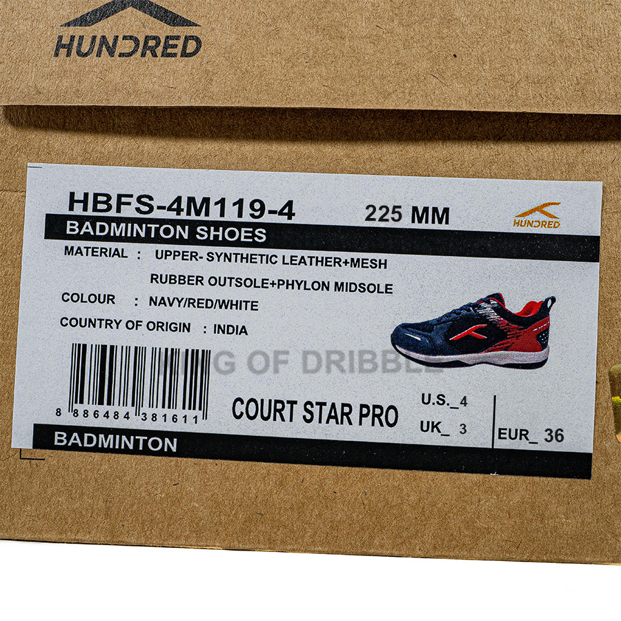 KING OF DRIBBLE Sepatu Badminton/Bulu Tangkis Anak Hundred Court Star Pro HBFS-4M119-4 Original