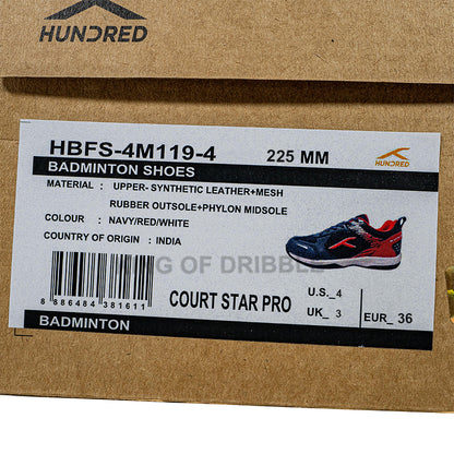 KING OF DRIBBLE Sepatu Badminton/Bulu Tangkis Anak Hundred Court Star Pro HBFS-4M119-4 Original