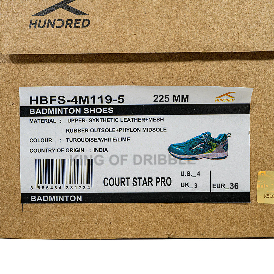 KING OF DRIBBLE Sepatu Badminton/Bulu Tangkis Anak Hundred Court Star Pro HBFS-4M119-5 Original