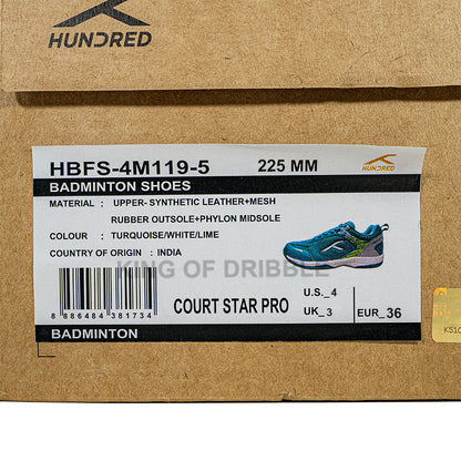 KING OF DRIBBLE Sepatu Badminton/Bulu Tangkis Anak Hundred Court Star Pro HBFS-4M119-5 Original