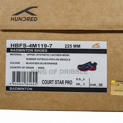 KING OF DRIBBLE Sepatu Badminton/Bulu Tangkis Anak Hundred Court Star Pro HBFS-4M119-7 Original