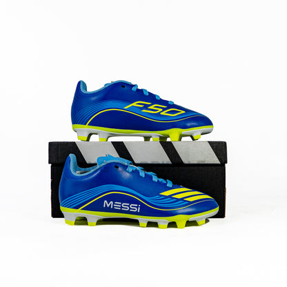 KING OF DRIBBLE Sepatu Bola Anak Adidas F50 Messi Club FG/MG JR JP7458 Original