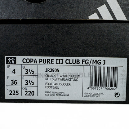 KING OF DRIBBLE Sepatu Bola Anak Adidas Copa Pure III Club FG/MG JR JR2905 Original