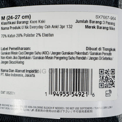 KING OF DRIBBLE Kaos Kaki Nike Everyday Cushioned SX7667-964 Original