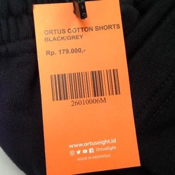 Celana Training Ortuseight Cotton Shorts Black Grey 26010006 Original BNWT