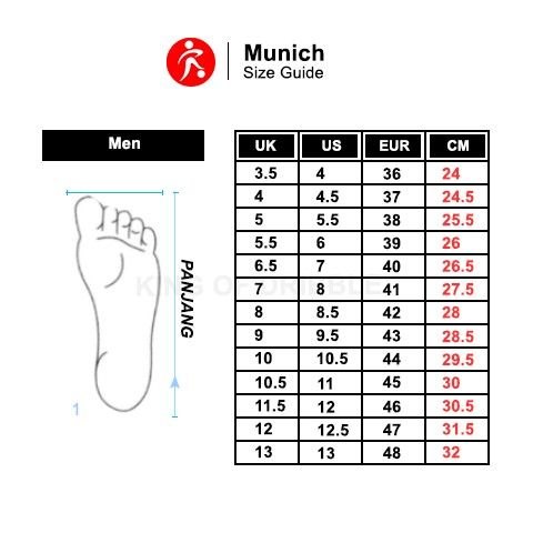 Sepatu Futsal Munich Continental 913 Red 4100913 Original BNIB