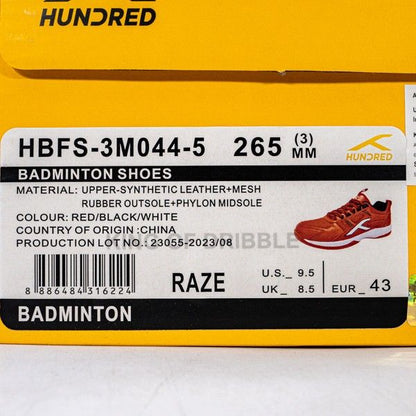 Sepatu Badminton/Bulu Tangkis Hundred Raze HBFS-3M044-5 Original BNIB